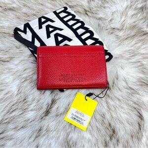 Marc Jacobs Red Leather Compact Wallet with Branded Pouch